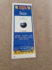 TNEWL44 ADVERT 11X4 IKOS : GORECKI - TAVENER - PART picture