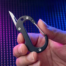 Titanium Key Chain Carabiner With Cutter Knife Outdoor Camping Hiking EDC Tools picture