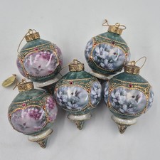 5 VTG Bradford Exchange Lena Liu Jeweled Ruby Throated Hummingbird Ornaments Lot picture