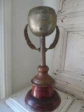 Vintage TROPHY LOVING CUP 1968 Laurel Wreath Branch Handles TIERED BASE picture