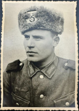 WWII German Soldier Photo Whermacht Winter Fur Cap Pelzmütze Eastern Front picture