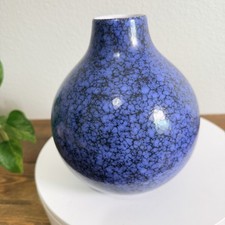 Vintage Waechtersbach German Black and Blue Glaze Pottery Vase with pottery mark picture