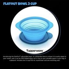 Tupperware Flatout Collapsible Bowl 700ml Turquoise Blue Brand New picture