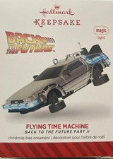 Hallmark 2014 Flying Time Machine Back to the Future Part II Delorean Ornament picture