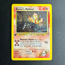 Pokemon TCG Blaine's Moltres 1st Edition Gym Heroes 001/132 Holo Rare NM picture