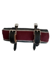 MOTORCYCLE BELT BLANKET HOLDER BIKER, MEXICAN,HAND MADE, BURGUNDY picture
