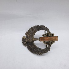 Vintage 1992 Harley Davidson Flying Eagle Belt Buckle Siskiyou Motorcycle Belt picture