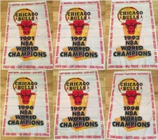 3'x5' Full Set Of Chicago Bulls NBA Championship banners/flags “The Last Dance” picture