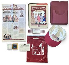 American Girl Club Premiere Lot Tin News Cap Bag Membership 1997 Pleasant Compan picture