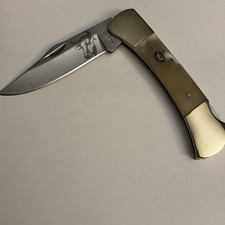 Black Hills Steel 5” Closed Folder Bone Handle With Sheath picture