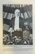 1924 Vintage Magazine Illustration President Calvin Coolidge picture