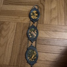 VTG Florentia Italy Triple Hanging Oval Picture Frames Baroque Wall Decor 14