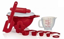 TUPPERWARE MY FIRST 9Pc BAKING SET RED THATS A BOWL SCRAPER SPOONS MEASURE PIN picture
