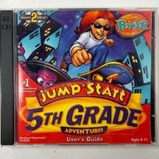 JumpStart 5th Grade Adventures Deluxe 2 CD Set Windows PC Mac Video Game picture