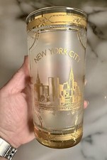 Mid Century C1970’s New York Gold Plated Tumbler - Twin Tower Empire , Liberty picture
