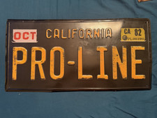 California PRO-LINE 1982 Collectible License Plate Black/Yellow with OCT Sticker picture