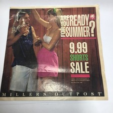 Vintage 1989 12 Pages Millers Outpost Newspaper Flyer Catalog picture