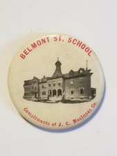 Vintage Belmont St. School Pinback Button JC Macinnes Co Collcetible picture