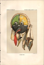 1897 Hopi Indian Powamu Mask Antique Native American Print Bureau Of Ethnology picture