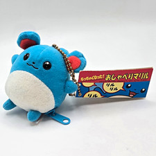 NEW 1999 TOMY Oshaberi Marill Talking Marill Pokémon Plush Toy Mascot Keychain picture