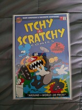 Itchy and Scratchy comic 1 BARTCODE Edition HTF HIGH GRADE POSSIBLE (b) RARE picture