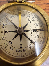 Authentic WWI / WWII U.S. Military Brass Pocket Compass – Manufactured by Waltha picture