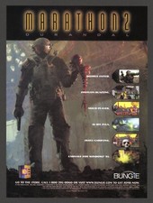Marathon 2 Durandal PC Big Box 1996 Bungie Game Promo Ad Art Print Poster picture