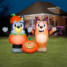 5.2 ft. Inflatable Light Bluey and Bingo with Jack o' Lantern Halloween Décor picture