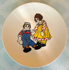 1940s-50s,Collector Plate Rag Dolls Round Decorative Multicolor White Marked USA picture