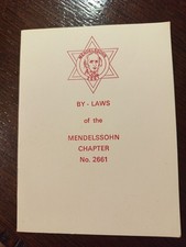 By-Laws of the Mendelssohn Chapter No. 2661 Freemasonry masonic/487 picture