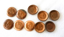 Lot of 10 Masonic  Fraternal Order of Freemasons Stamped Pennies w/Trowel Motif picture