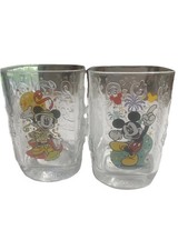 Disney World Mickey Mouse Magic Kingdom Millennium Y2K Celebration Glasses Set/2 picture