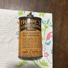 RARE Vintage HOPPE'S LUBRICATING OIL Handy Oil CAN TIN Philadelphia PA USA picture