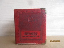 Vintage Book Style Singer Red Sewing Machine Co. Budget Coin Bank No Key picture