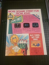 Sesame Street Big Birds Egg Catch Atari Video Game 8x11 Print Ad 1980s picture