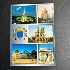 Paris Postcard Multi-View Eiffel Tower Notre Dame Louvre Editions Guy picture
