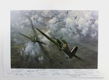 LTD ED print SIGNED by 21 BATTLE Britain airmen Gerald COULSON Defence Capital picture