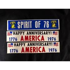 Vintage 1976 USA Bicentennial Bumper Stickers Spirit of 76 America Lot of 3 picture
