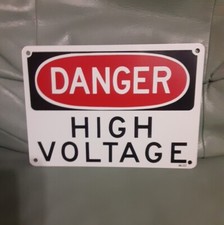 Vintage Danger High Voltage 7 x 10 Metal Sign 04-237 Nos picture