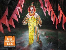 6 Ft Light-Up Multicolor Clown Animated Halloween Carnival Circus Haunted House picture