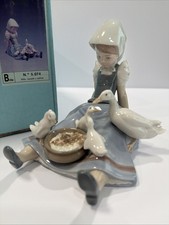 Lladró Porcelain Figurine No. 5074 My Hungry Brood / Girl Saucepan and Ducks picture