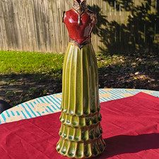 1950's-1960's vintage art pottery Vase, 15in Lady Bodice Torso picture