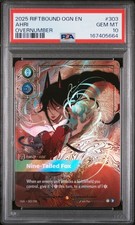 2025 RIFTBOUND ORIGINS AHRI OVERNUMBER #303 PSA 10 picture