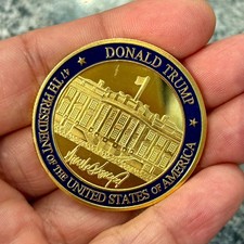Donald Trump 47th President Seal Challenge Coin Gold Plated White House Souvenir picture