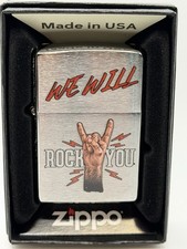 We Will Rock You Chrome 2023 Zippo Lighter NEW 48853 picture