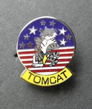 NAVY TOMCAT F-14 TOM CAT LAPEL PIN 1 INCH TOP GUN TOM picture