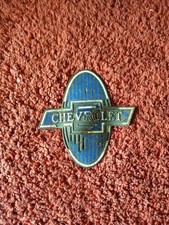 Vintage 1929-32 Chevrolet Radiator Badge Emblem Enamel Metal Rare Chevy GM picture