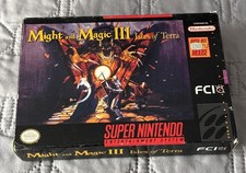 Might and Magic III Isles of Terra* Snes Box Only * Super Nintendo Original box picture
