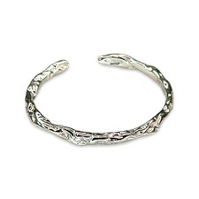 Thin Hammered Ring Silver picture