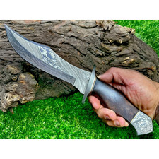 Handmade Damascus Steel 13 Inches Hunting Knife, Bowie knife , camping knife picture